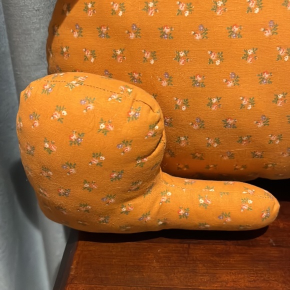 HOST PICK! Handmade Cat Plush Toy Orange Calico Fabric. Perfect fall decor. - Picture 5 of 11